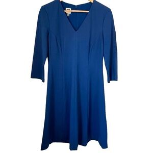 Anne Klein Blue Raven Scuba Fit and Flare Dress Size 6